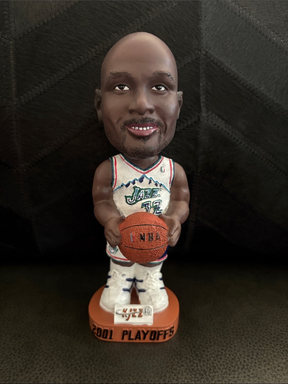 Utah Jazz 2001 Playoffs Bobblehead - Karl Malone - White/Green Jersey